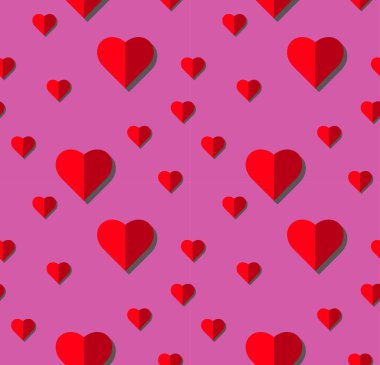 Beyaz arka plan, Sevgililer günü, anneler günü, düğün davetiye kartı grafik illüstrasyon kalp vektör seamless modeli. 