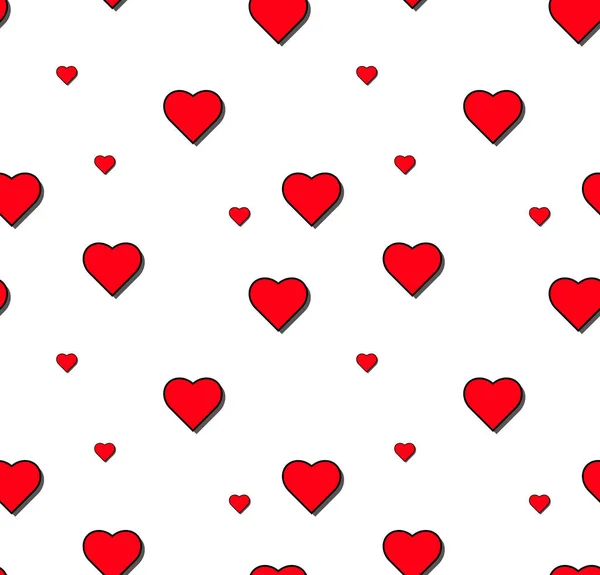 Cuore modello vettoriale senza soluzione di continuità su sfondo bianco, illustrazione grafica per San Valentino, festa della mamma, biglietto d'invito di nozze . — Vettoriale Stock