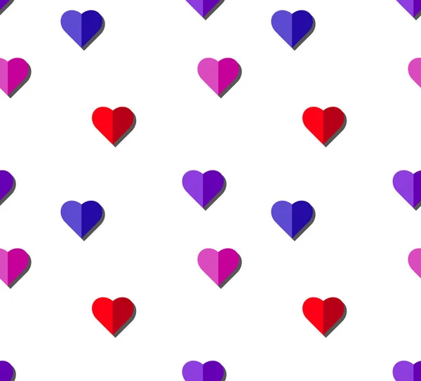 Hart vector naadloze patroon op witte achtergrond, afbeelding afbeelding voor Valentijnsdag, Moederdag, bruiloft uitnodigingskaart. liefde concept behang/textuur. — Stockvector
