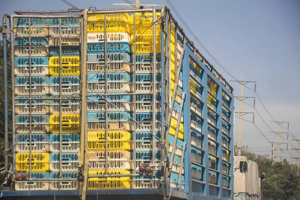 egg pallets on truck. Transportation of agricultural.