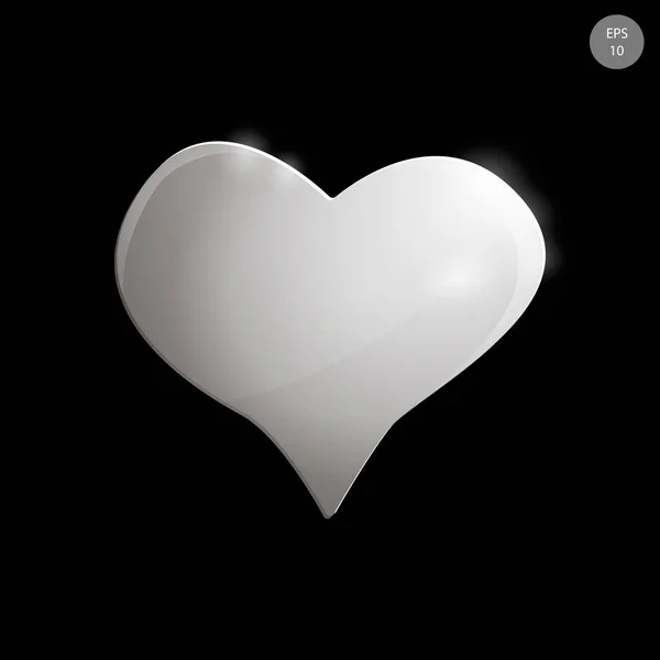 Vector Valentine's Day. Glass heart icon black — Stock Vector