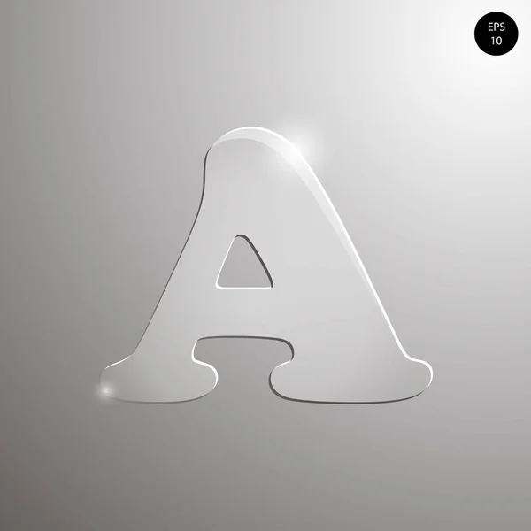 Cam alfabe. Sayılar ve semboller. A harfi dokulu materials.vector çizimi