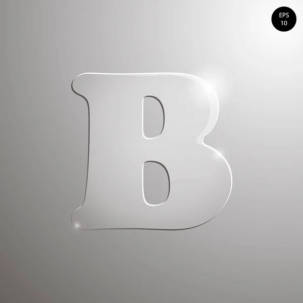 Cam alfabe. Sayılar ve semboller. B harfi dokulu materials.vector çizimi