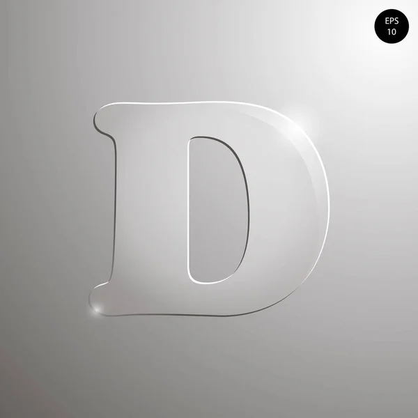 Cam alfabe. Sayılar ve semboller. D harfi dokulu materials.vector çizimi