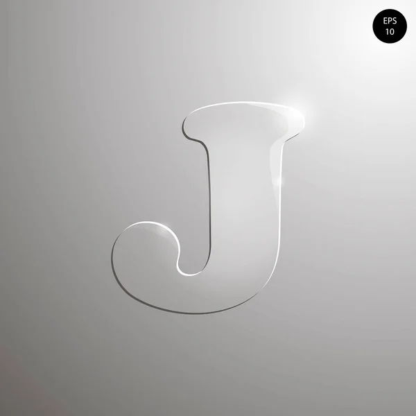 Cam alfabe. Sayılar ve semboller. J harfi dokulu materials.vector çizimi