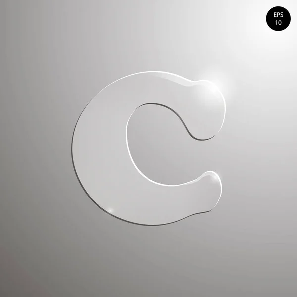 Cam alfabe. Sayılar ve semboller. C harfi dokulu materials.vector çizimi