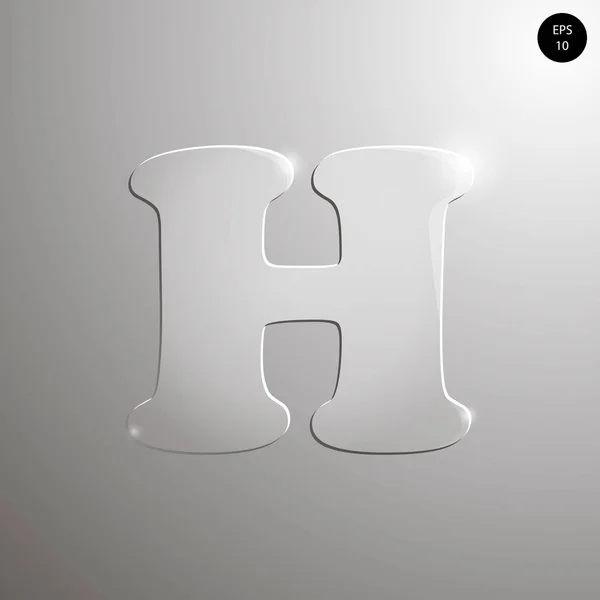 Cam alfabe. Sayılar ve semboller. H harfi dokulu materials.vector çizimi
