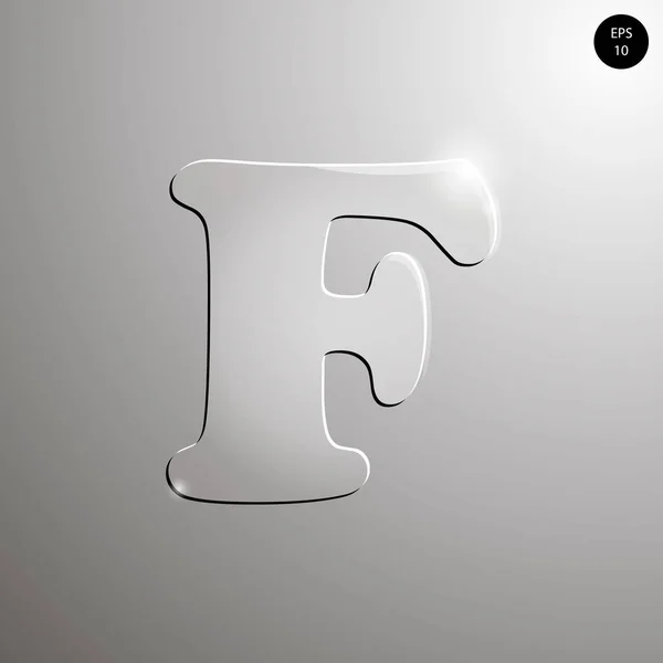 Cam alfabe. Sayılar ve semboller. F harfi dokulu materials.vector çizimi