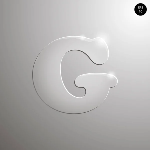 Cam alfabe. Sayılar ve semboller. G harfi dokulu materials.vector çizimi