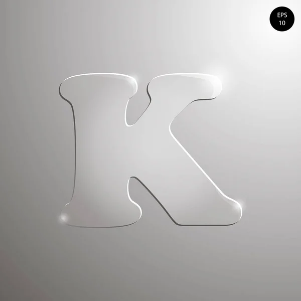 Cam alfabe. Sayılar ve semboller. K harfi dokulu materials.vector çizimi