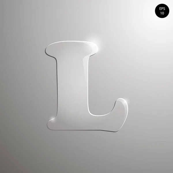 Cam alfabe. Sayılar ve semboller. L harfi dokulu materials.vector çizimi