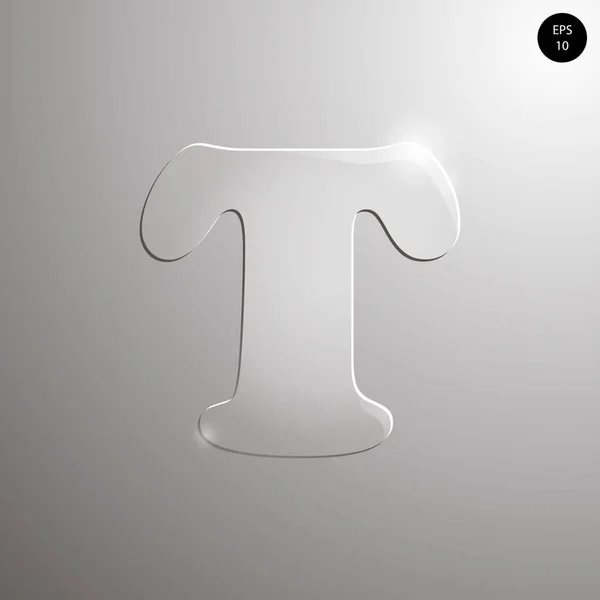 Cam alfabe. Sayılar ve semboller. T harfinin dokulu materials.vector çizimi