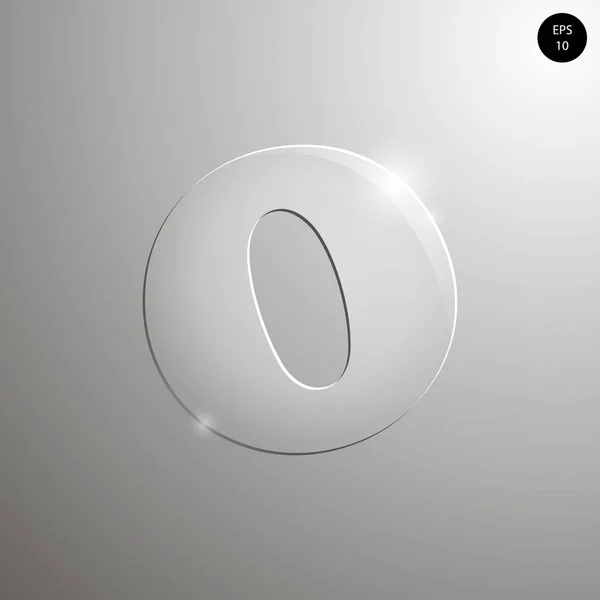 Cam alfabe. Sayılar ve semboller. O harfi dokulu materials.vector çizimi