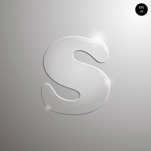 Cam alfabe. Sayılar ve semboller. S harfi dokulu materials.vector çizimi
