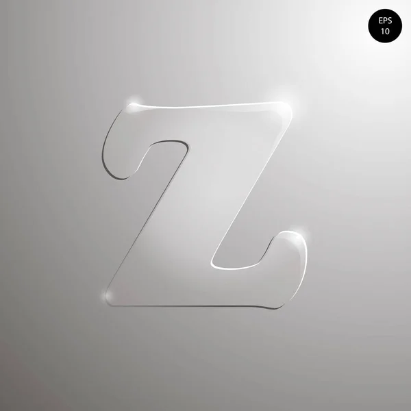 Cam alfabe. Sayılar ve semboller. Harf Z dokulu materials.vector çizimi