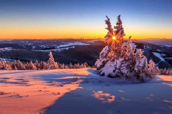 Winter sunset in the Alps