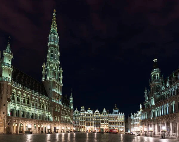 Grand Place Notte Bruxelles Belgio — Foto Stock