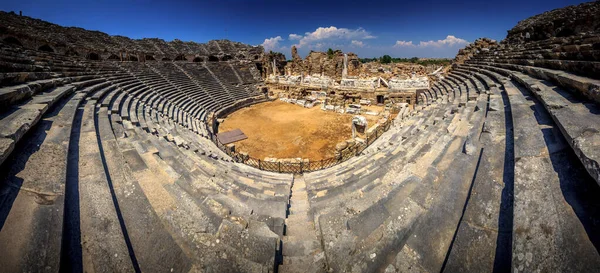 Las Ruinas Del Antiguo Anfiteatro Romano Side Turquía —  Fotos de Stock