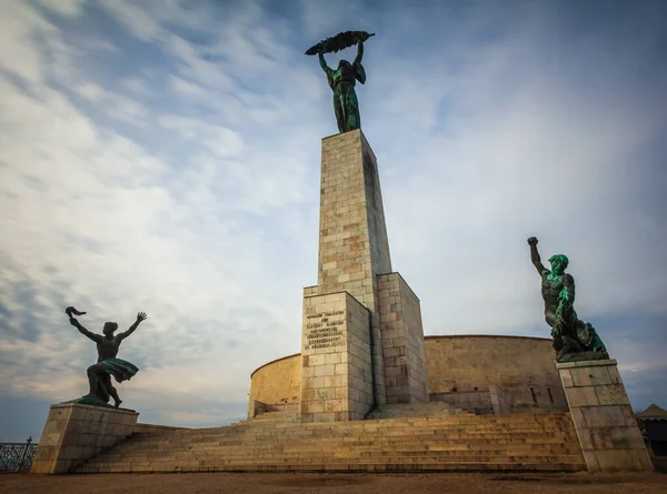 Célèbre Statue Liberté Colline Gellert Budapest Hongrie — Photo