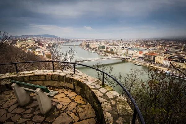 Vue Sur Ville Budapest Château Les Ponts Sur Danube Depuis — Photo