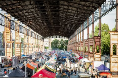 görünümünü sokak gıda geçit töreninde parco Dora park, Torino, İtalya