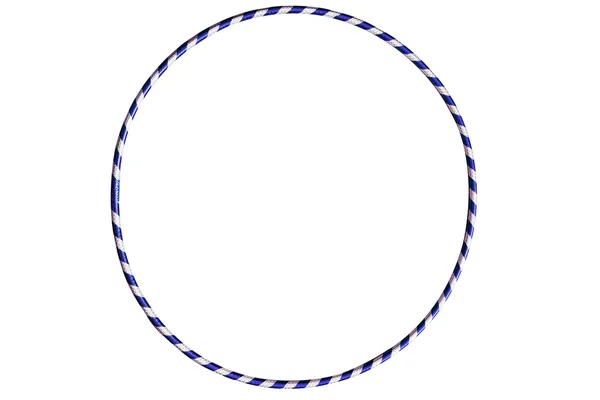Der Hula-Hoop-Reifen blau mit Silber isoliert auf weißem Hintergrund. — Stockfoto