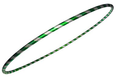 Hula Hoop gümüş yeşil closeup göl kenarında üzerinde beyaz backgr ile