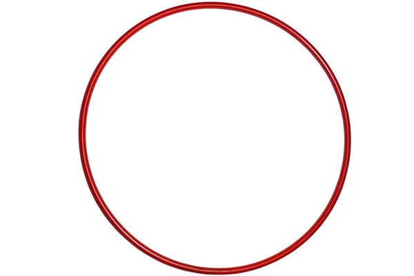 在白色背景上的呼啦圈红色隔离 — 图库照片