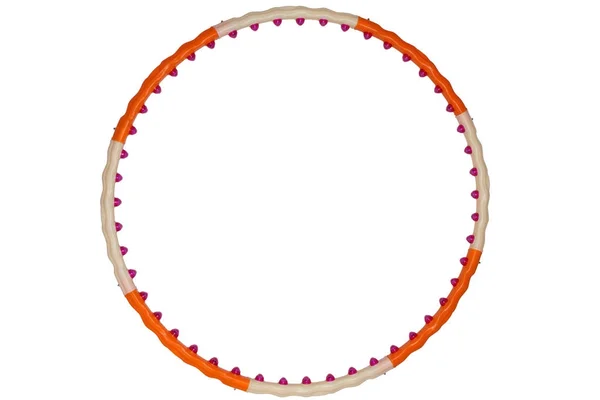 Das Hula-Hoop-Reifen-Turnen isoliert auf weißem Hintergrund — Stockfoto