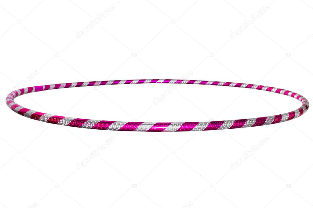 The hula Hoop silver with purple isolated on white background. G