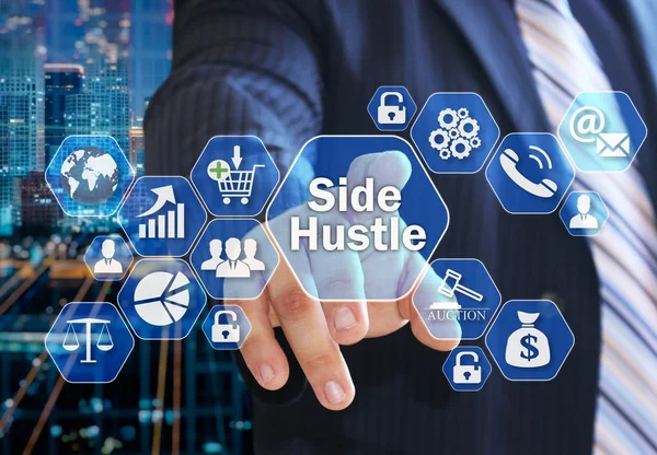 Yan Hustle sanal ekranda ben iş adamı seçer