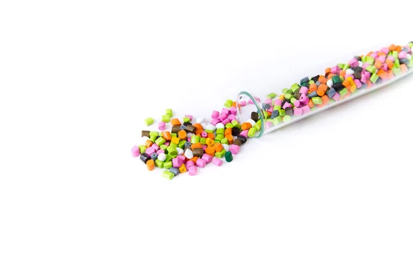 Plastic pallets .Multicolored Plastic granules. Plastic raw mate — Stock Photo, Image