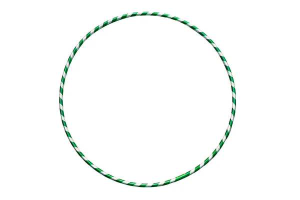 Der Hula-Hoop-Reifen silber mit grüner Nahaufnahme — Stockfoto