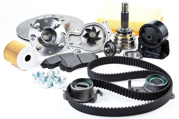 Otomatik parça arka plan. Hub, pompa, fren balataları, filtre, zamanlama bel