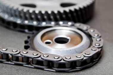 Zamanlama zinciri ve sprockets yakın çekim