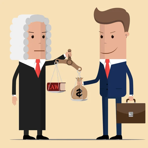 Yargıca bir çanta dolusu para veren dürüst olmayan iş adamı. İş bozulması durumu