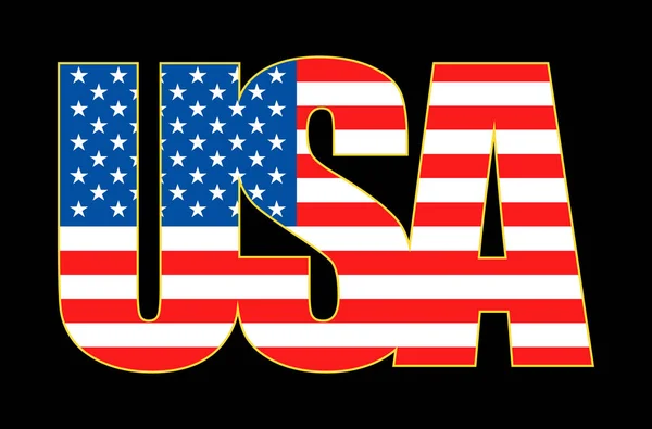 Vektoru symbol USA na černém pozadí. Ikona vlajky USA. Vektorové ilustrace — Stockový vektor