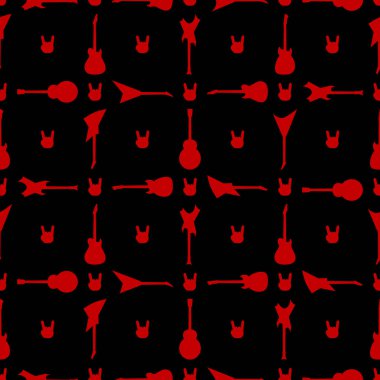 Rock and roll işareti ve elektrik gitar seamless modeli