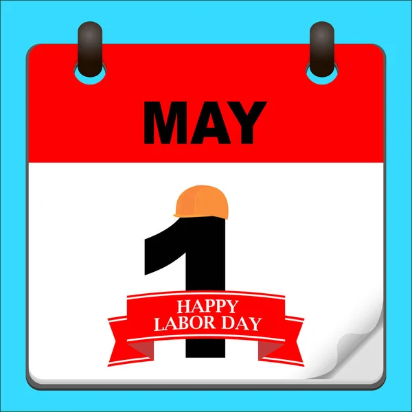Вектор значков календаря. календарь с датой 1 мая. День труда — стоковый вектор