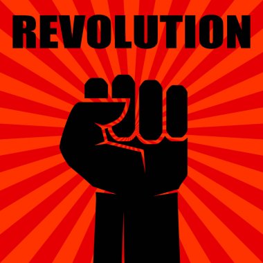 Yumruk devrim. Eller yukarı. Devrim kavramı