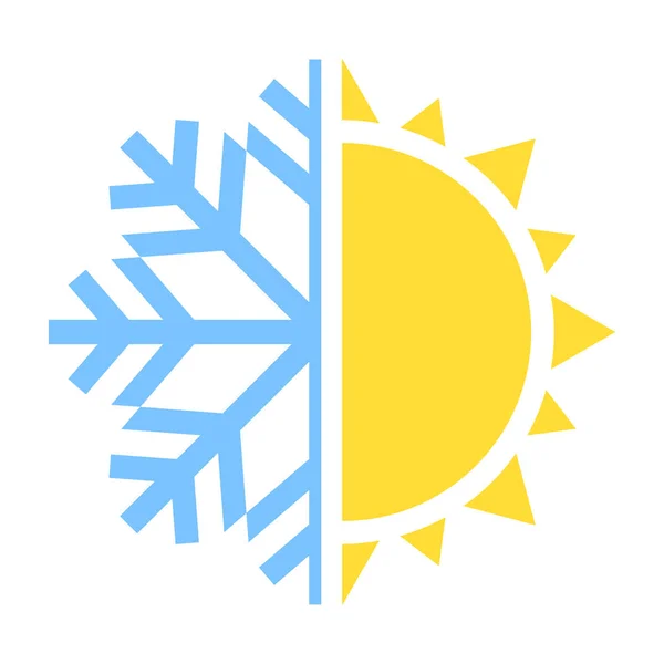 Kış ve yaz simgesi. Vektör çizim