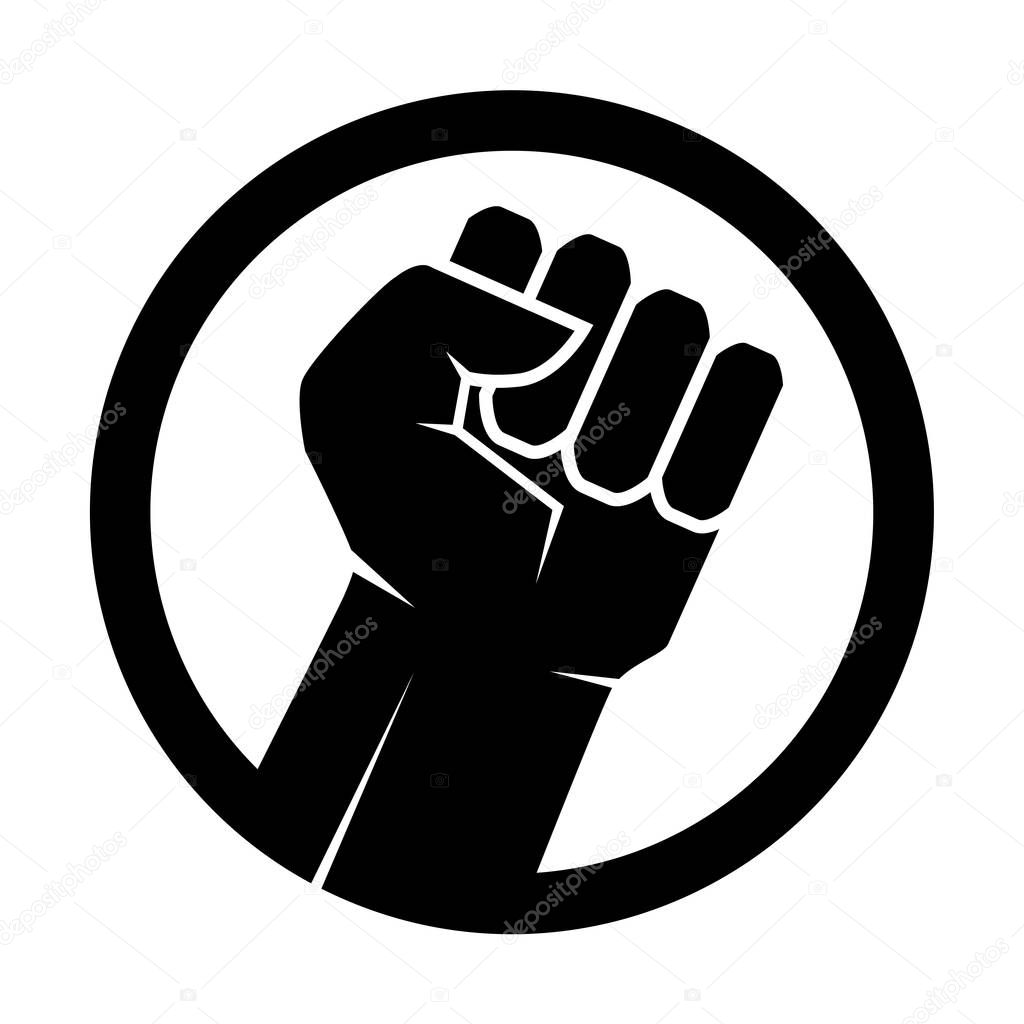 Clenched fist. vector fist icon. revolution fist. freedom concept. Vector illustration