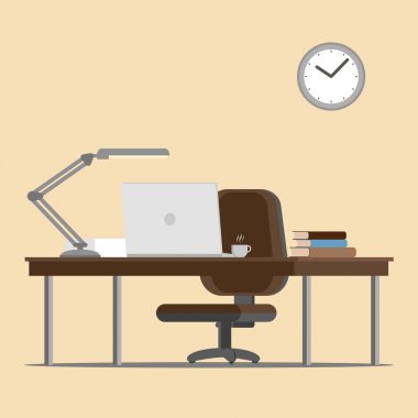İşyeri ofis çalışanı. Vektör düz çizim