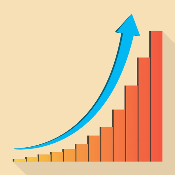 Vector creciente icono gráfico — Archivo Imágenes Vectoriales