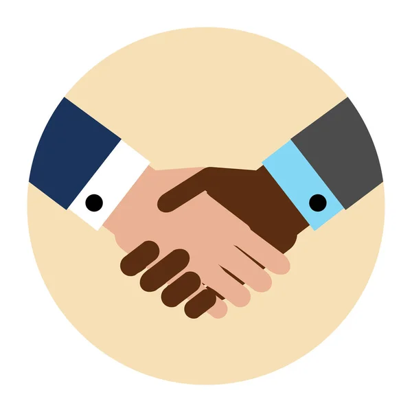 Handshake ícone de estilo plano — Vetor de Stock