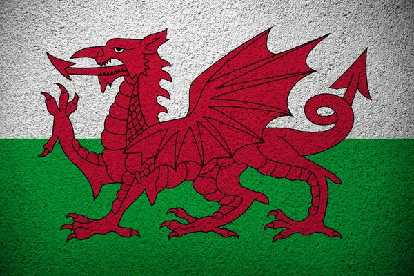 Welsh flag on the background wall