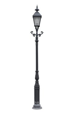 Beyaz arka plan üzerinde sokak lampot