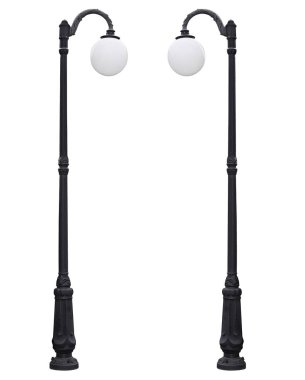 Beyaz arka plan üzerinde sokak lampot