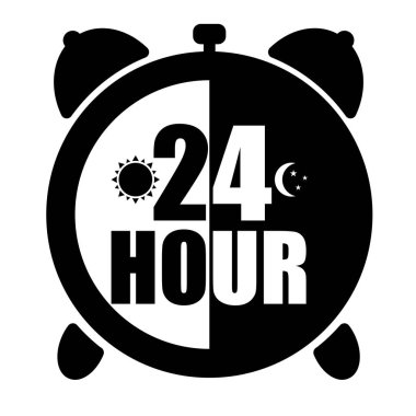 Çalar saat. 24 saat. Vektör çizim