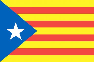 Catalonia bayrak. vektör çizim